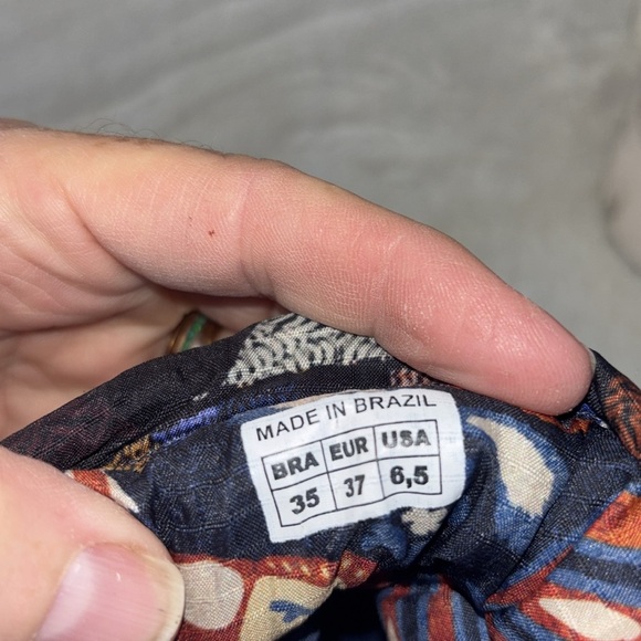 EUC FARM RIO Lug Sole Puffer Booties Pineapple Flower Women Quilted 6.5 Orange - Picture 8 of 8